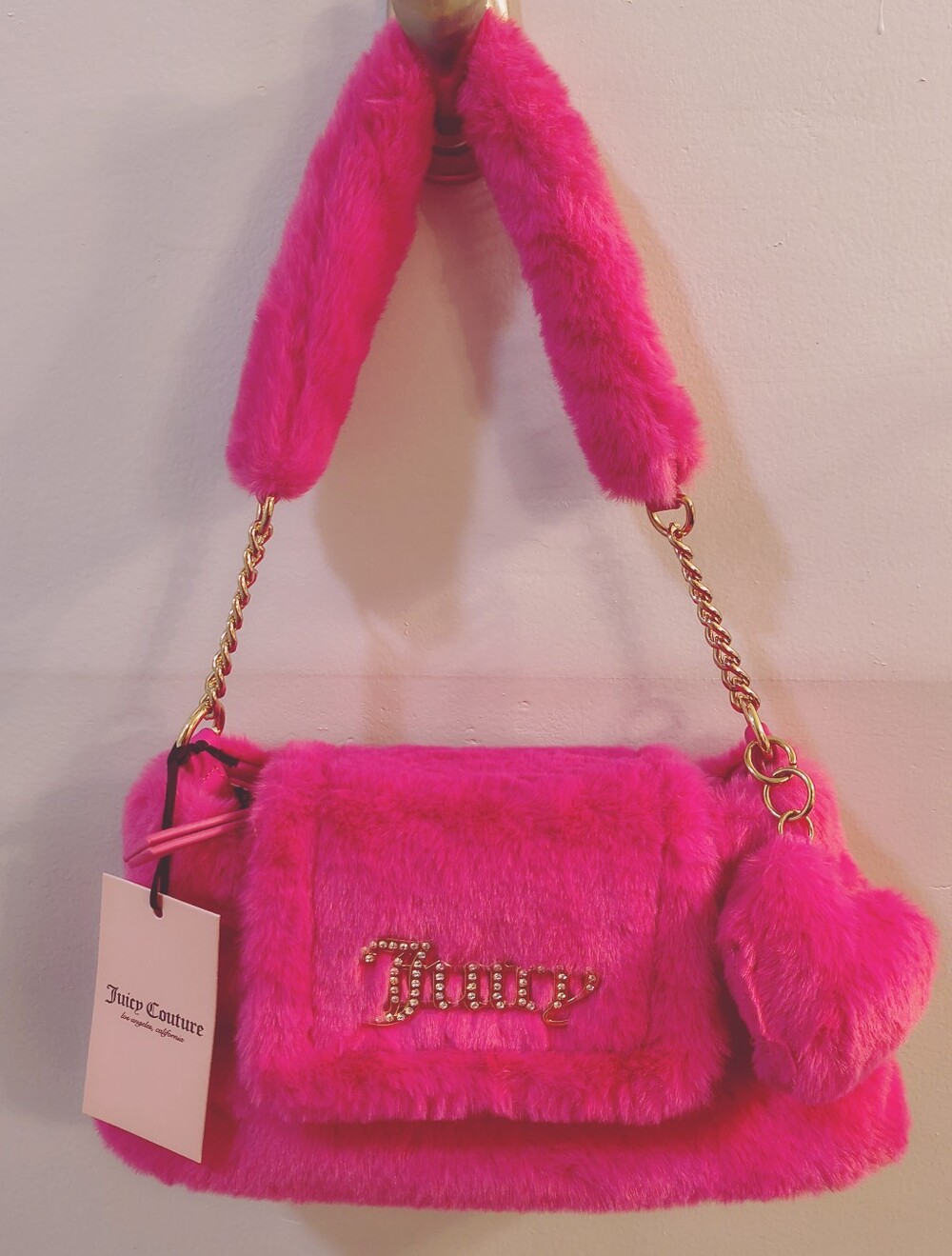 Juicy Couture pink Fur Purse